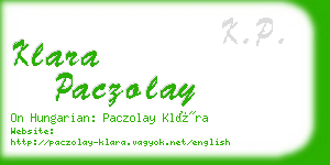 klara paczolay business card